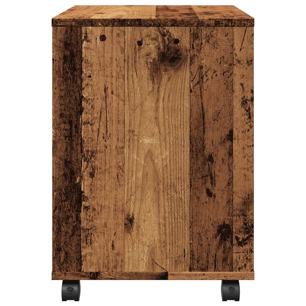 Armoire à roulettes vieux bois 45x38x54 cm bois d'ingénierie