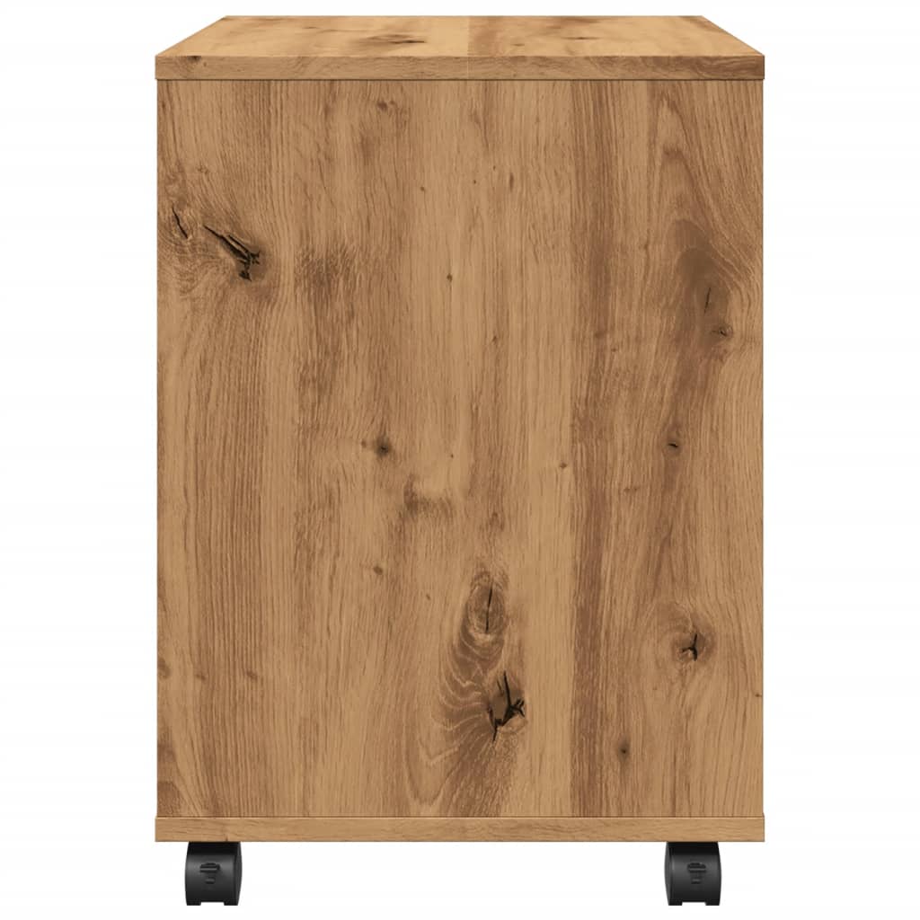 Armoire roulante chêne artisanal 45x38x54 cm bois d'ingénierie