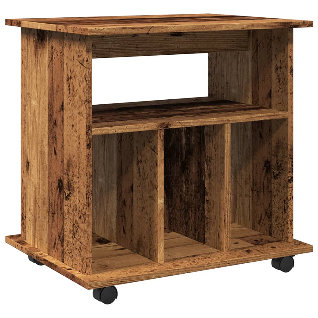Armoire à roulettes vieux bois 60x45x60 cm bois d'ingénierie