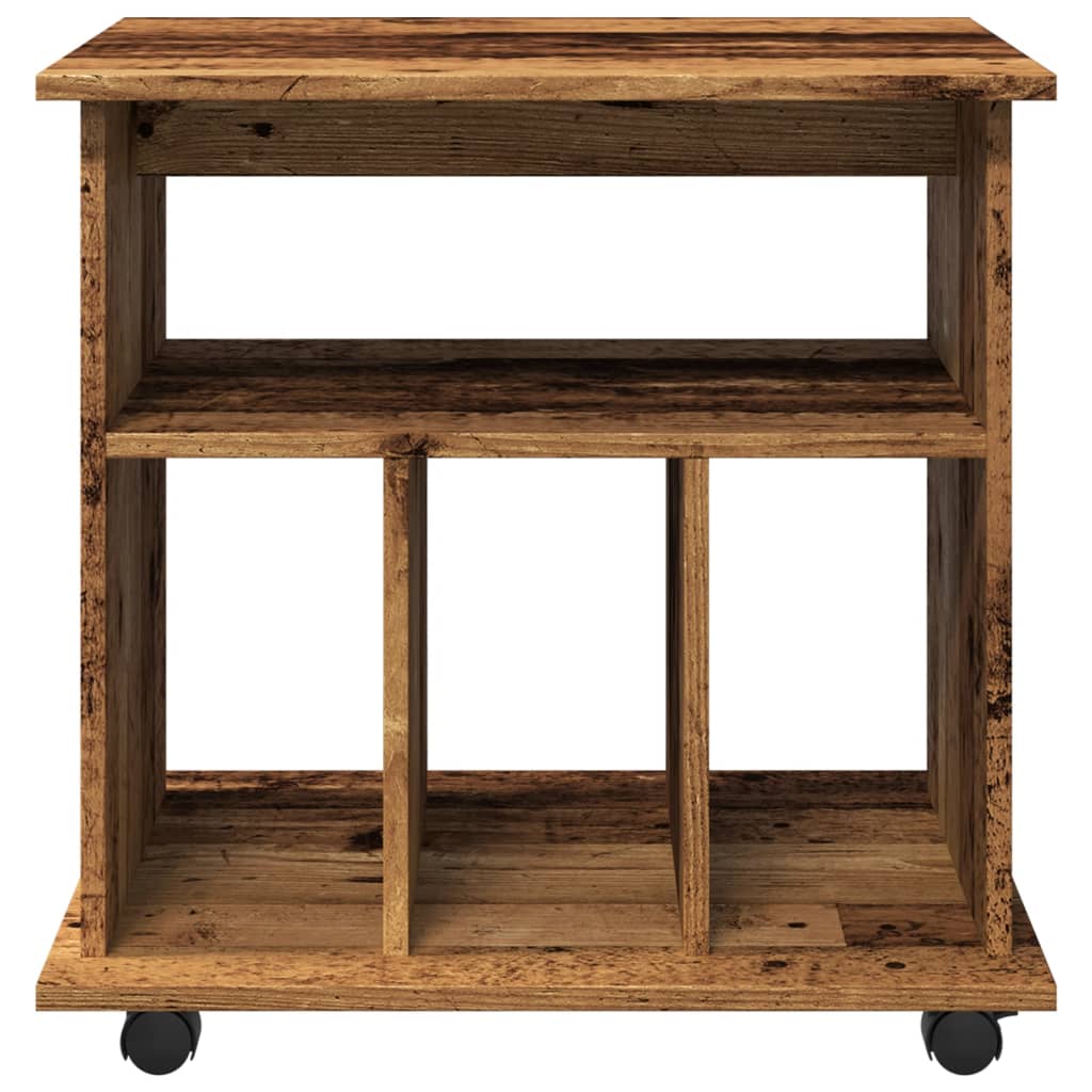Armoire à roulettes vieux bois 60x45x60 cm bois d'ingénierie