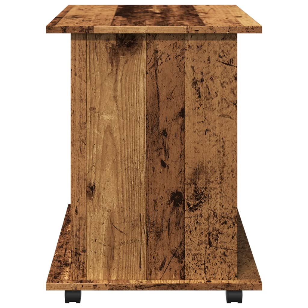 Armoire à roulettes vieux bois 60x45x60 cm bois d'ingénierie