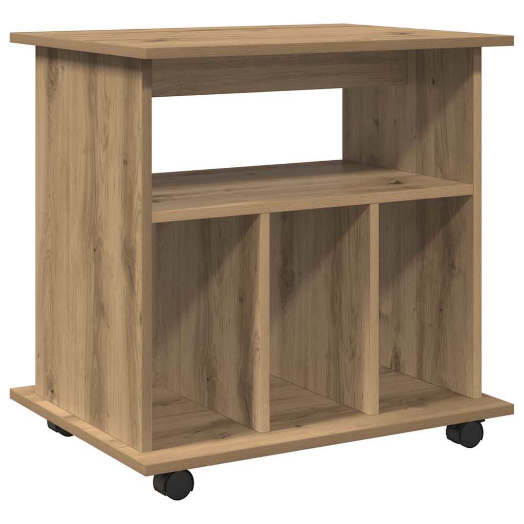 Armoire roulante chêne artisanal 60x45x60 cm bois d'ingénierie - XIOS