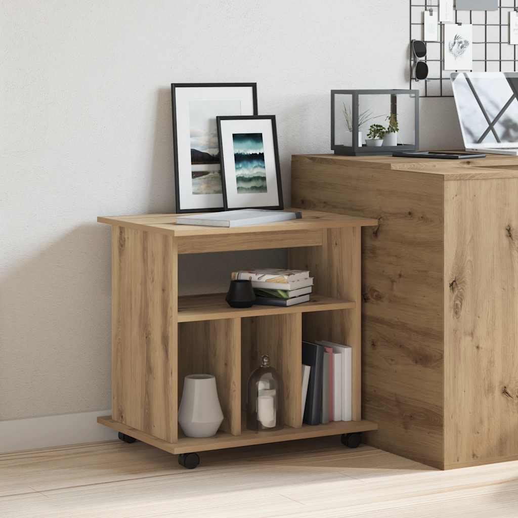 Armoire roulante chêne artisanal 60x45x60 cm bois d'ingénierie - XIOS
