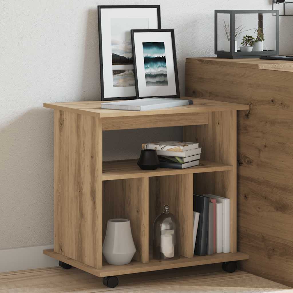 Armoire roulante chêne artisanal 60x45x60 cm bois d'ingénierie - XIOS