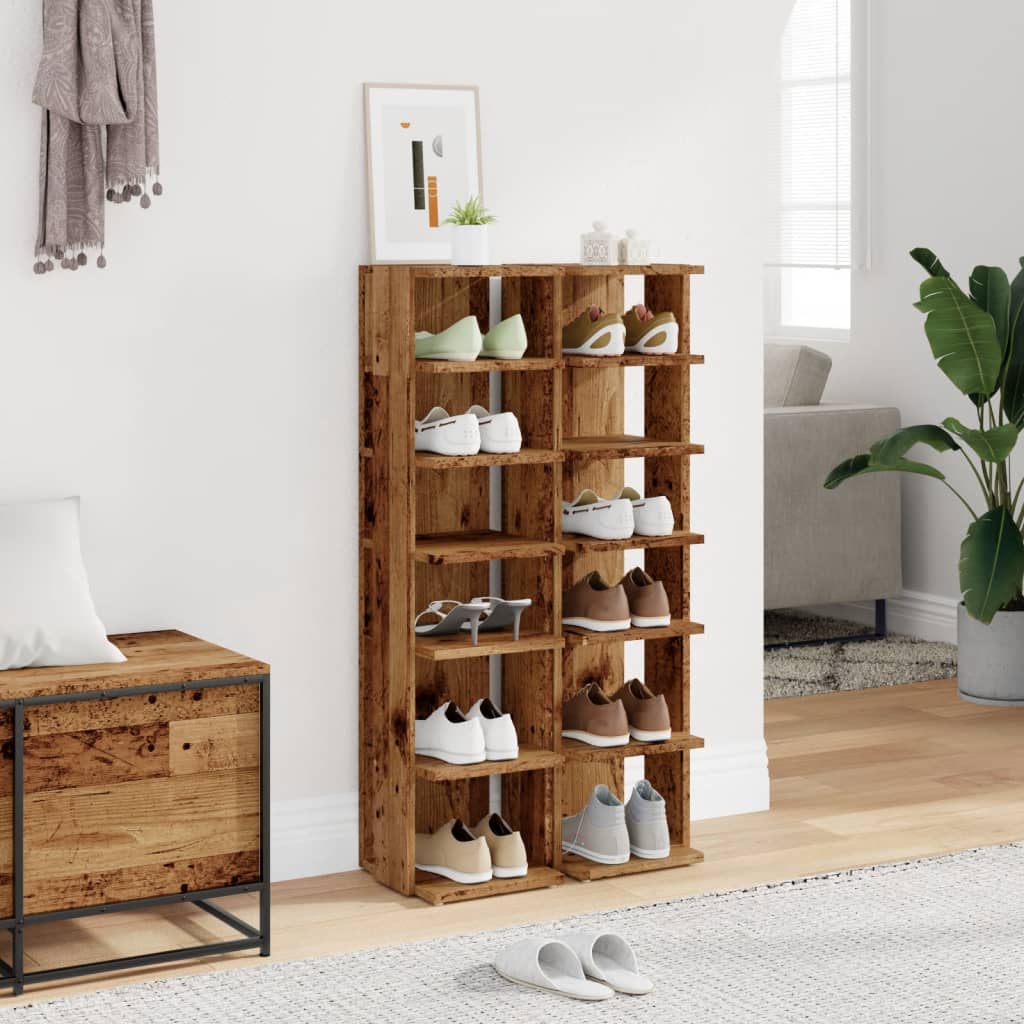 Armoires à chaussures 2 pcs vieux bois bois d'ingénierie - XIOS