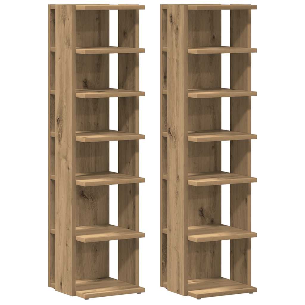 Armoires à chaussures 2 pcs chêne artisanal bois d'ingénierie - XIOS