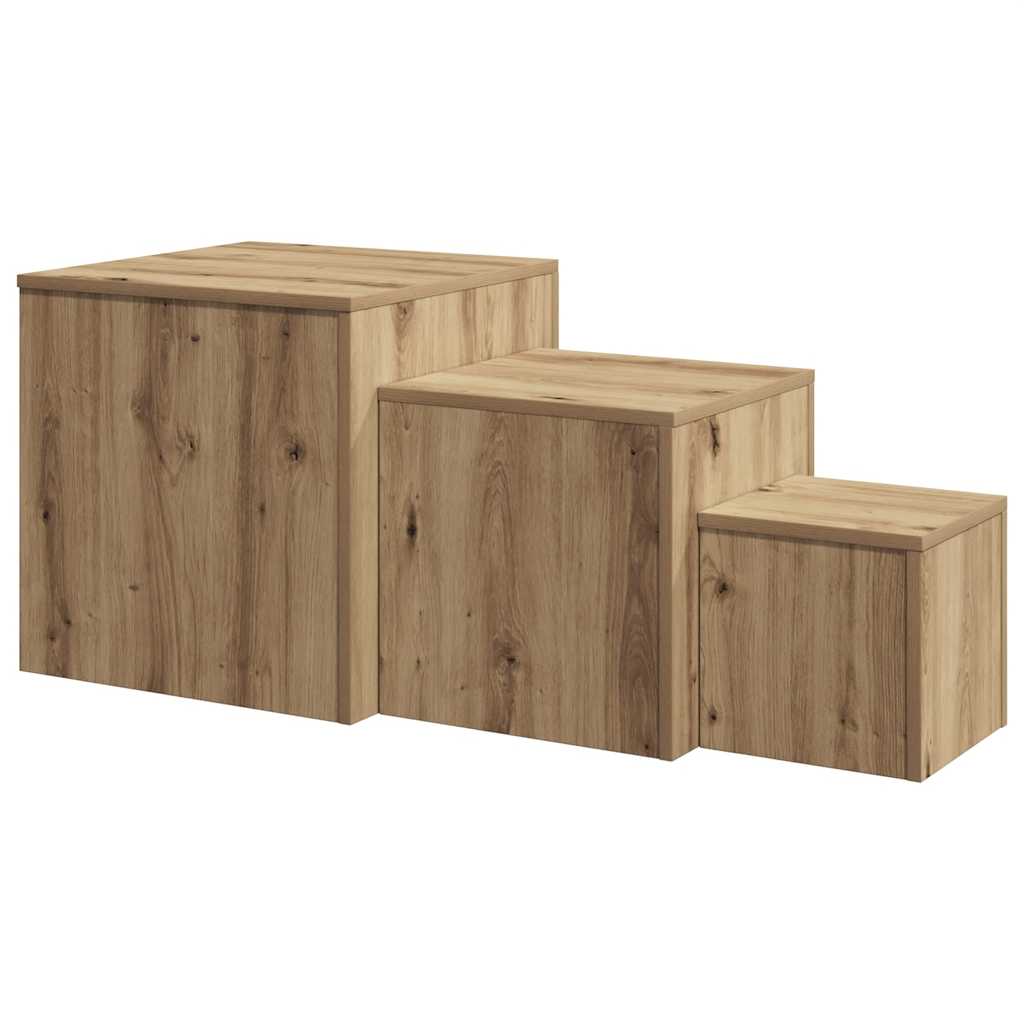 Tables d'appoint 3 pcs vieux bois bois d'ingénierie - XIOS