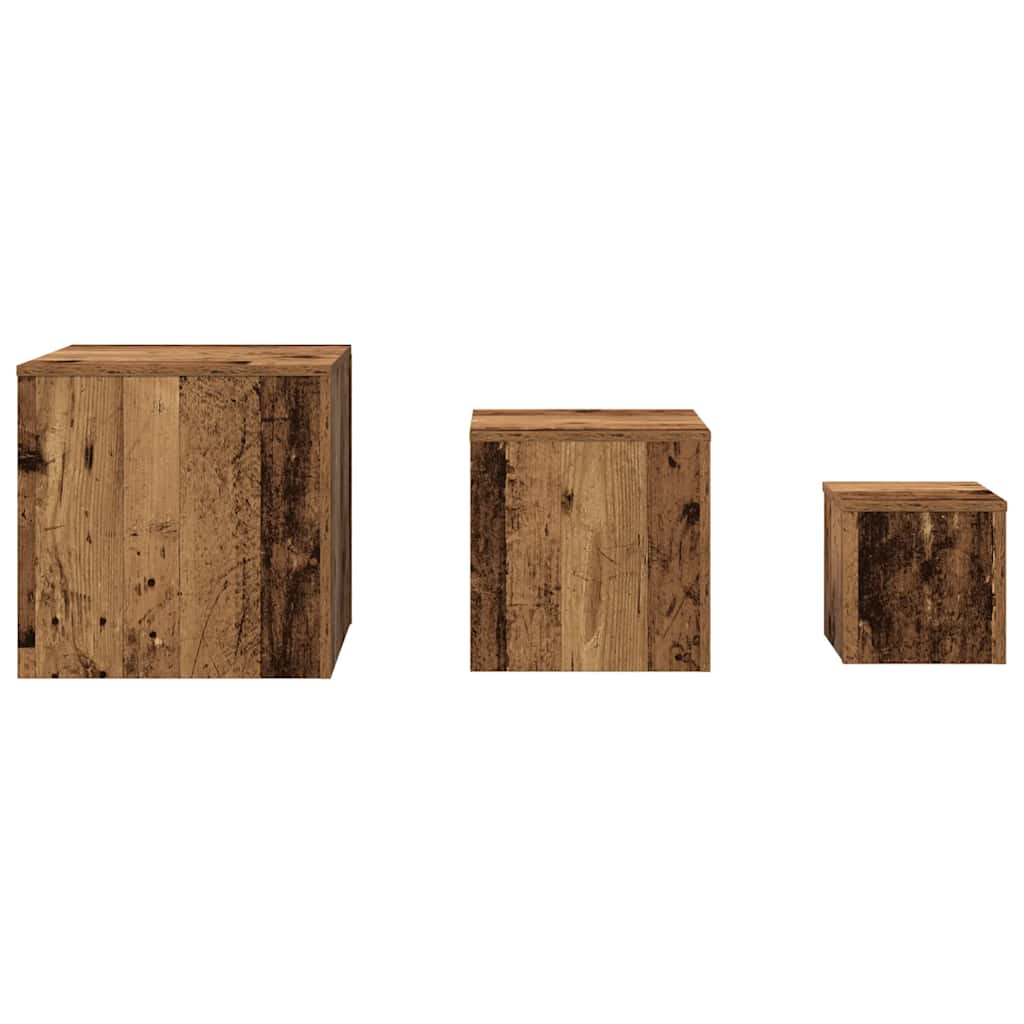 Tables d'appoint 3 pcs chêne artisanal bois d'ingénierie - XIOS