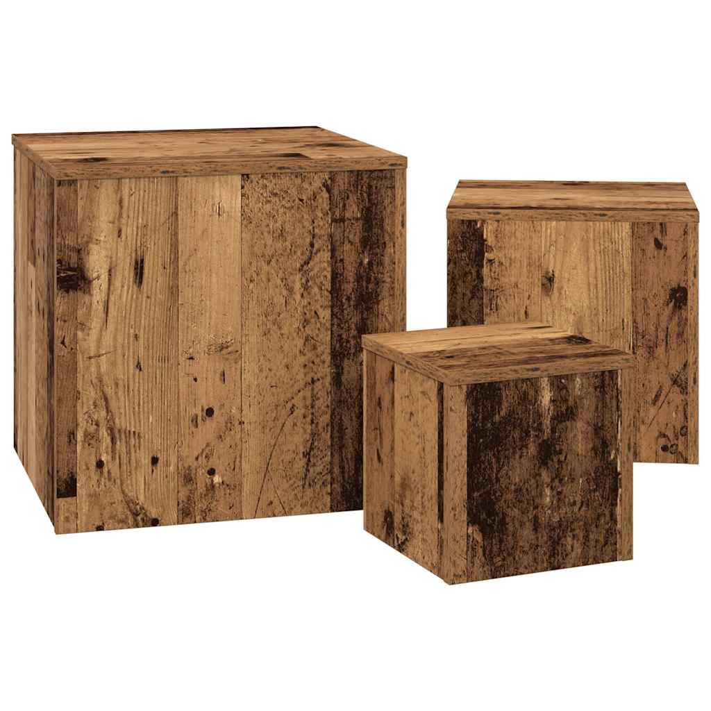 Tables d'appoint 3 pcs chêne artisanal bois d'ingénierie - XIOS