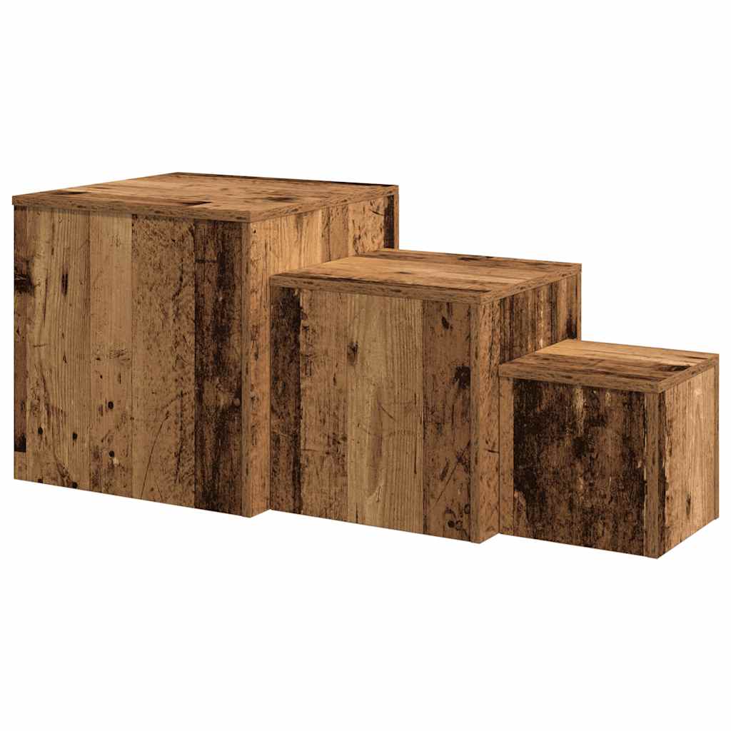 Tables d'appoint 3 pcs chêne artisanal bois d'ingénierie - XIOS
