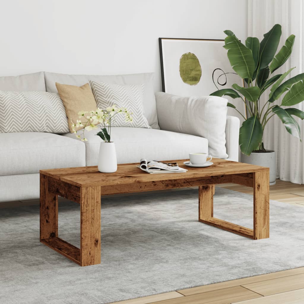 Table basse vieux bois 102x50x35 cm bois d'ingénierie - XIOS