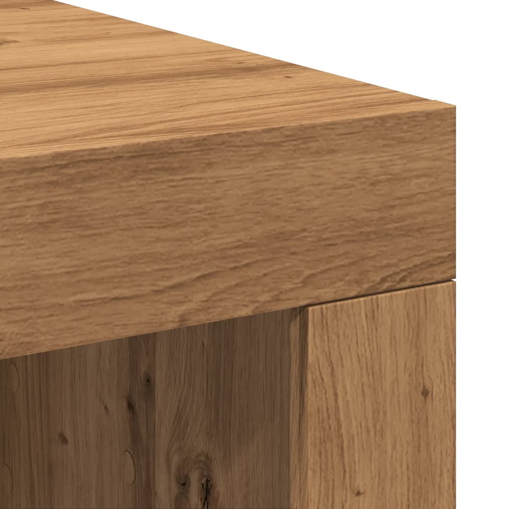 Table basse chêne artisanal 102x50x35 cm bois d'ingénierie - XIOS