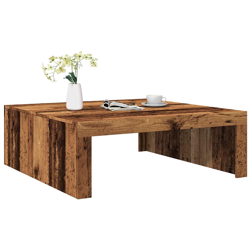 Table basse vieux bois 100x100x35 cm bois d'ingénierie - XIOS
