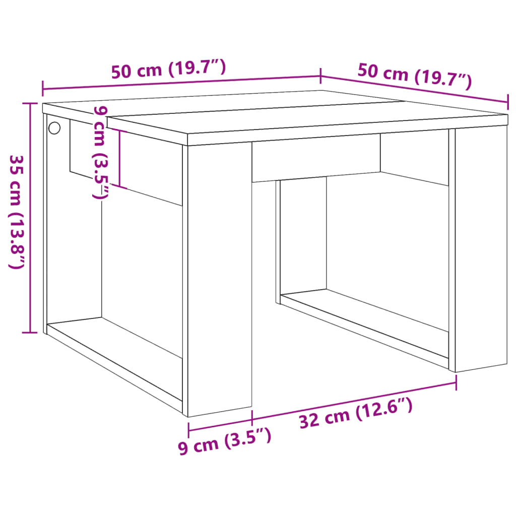 Table d'appoint vieux bois 50x50x35 cm bois d'ingénierie Tables basses vidaXL