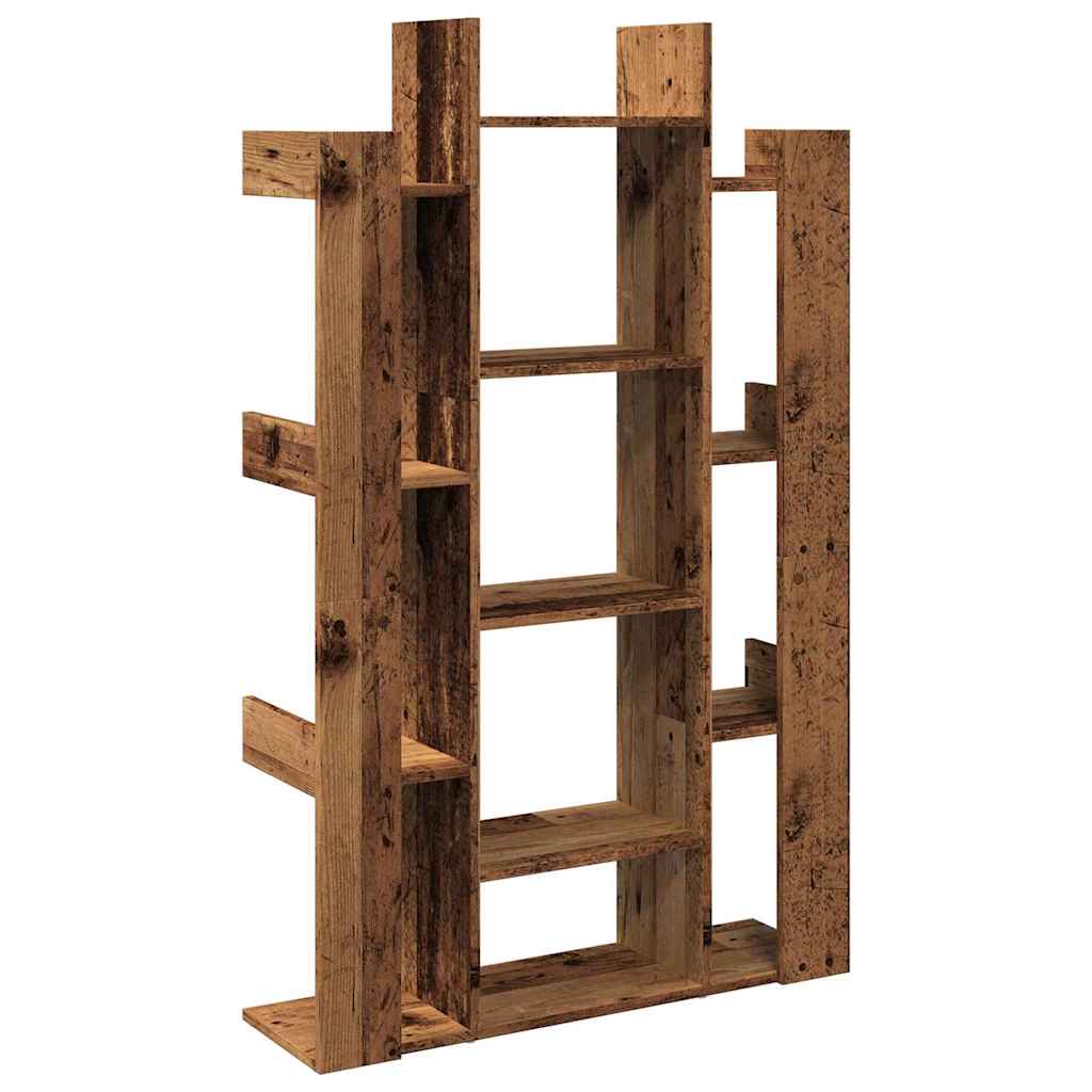 Bibliothèque vieux bois 86x25,5x140 cm bois d'ingénierie - XIOS