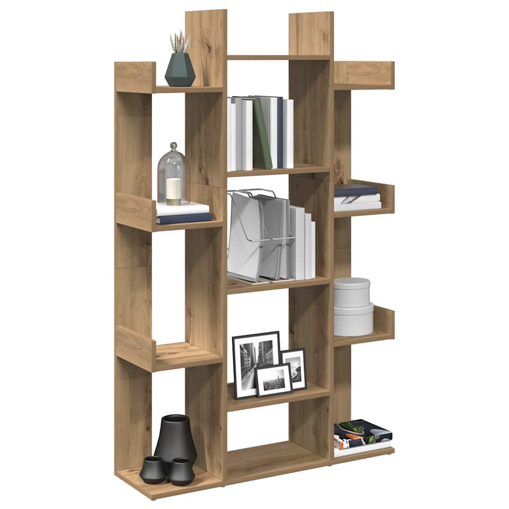 Bibliothèque chêne artisanal 86x25,5x140 cm bois d'ingénierie - XIOS