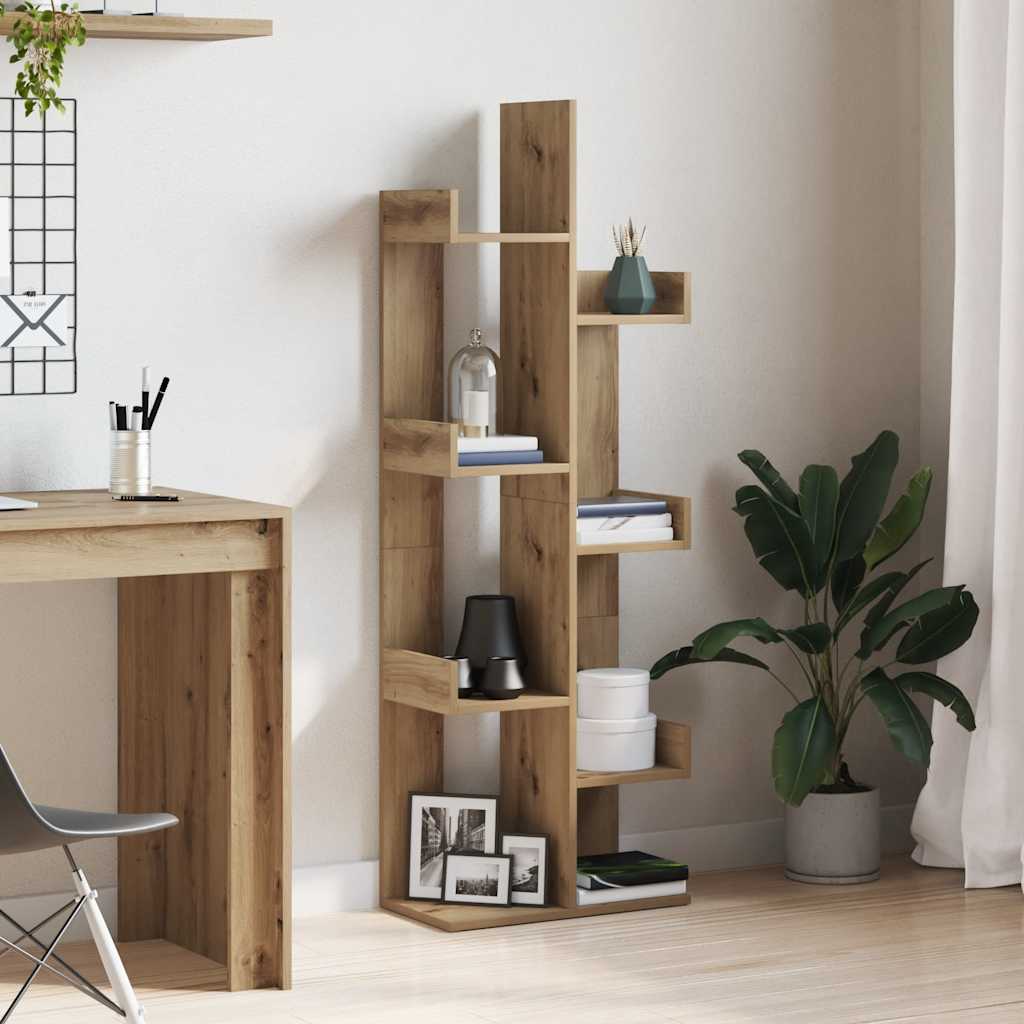 Bibliothèque chêne artisanal 48x25,5x140 cm bois d'ingénierie - XIOS