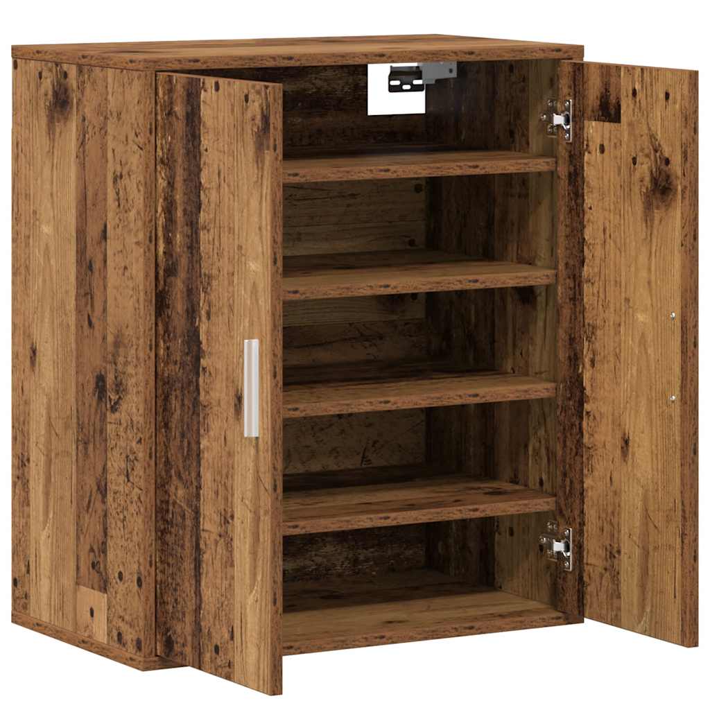 Armoire à chaussures vieux bois 60x35x70 cm bois d'ingénierie - XIOS