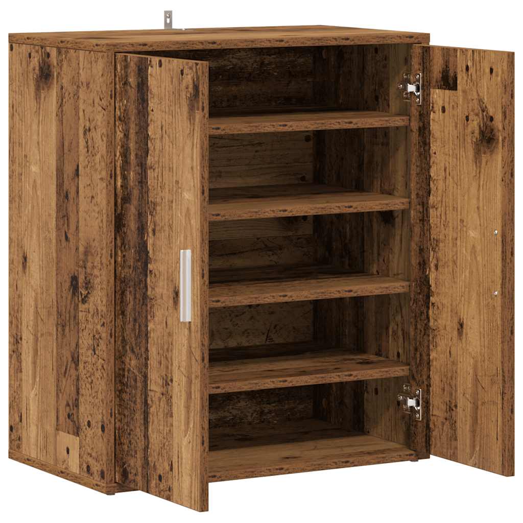 Armoire à chaussures vieux bois 60x35x70 cm bois d'ingénierie - XIOS