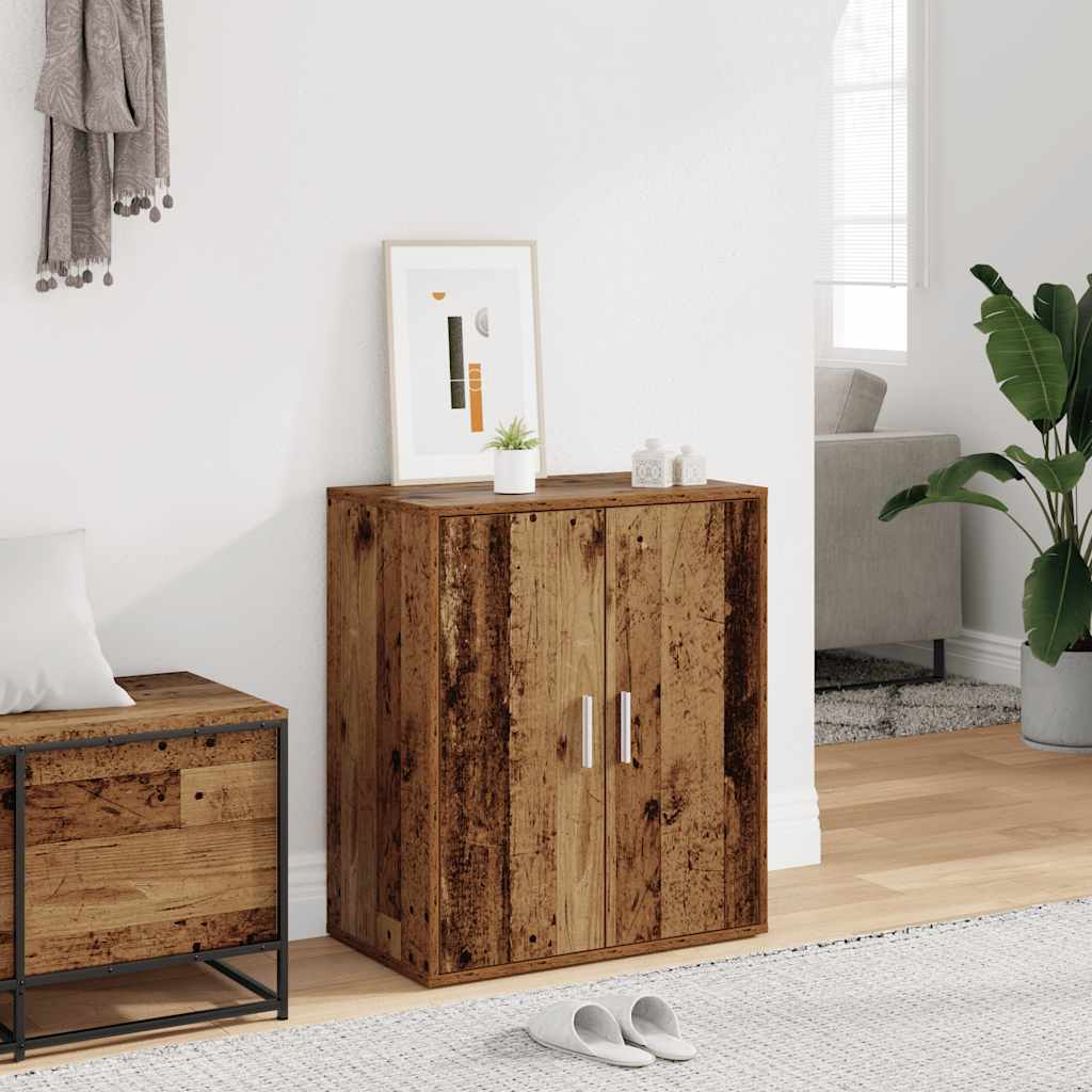 Armoire à chaussures vieux bois 60x35x70 cm bois d'ingénierie - XIOS