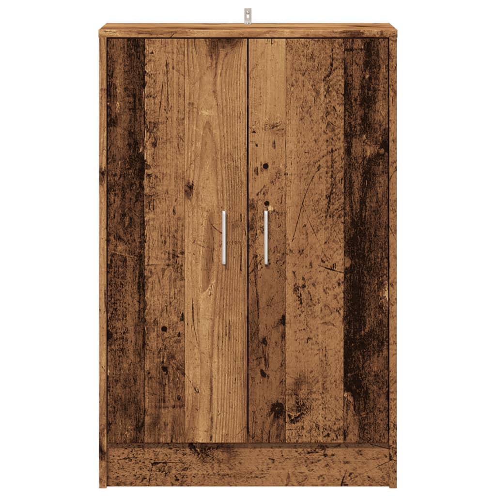 Armoire à chaussures vieux bois 60x35x92 cm bois d'ingénierie - XIOS