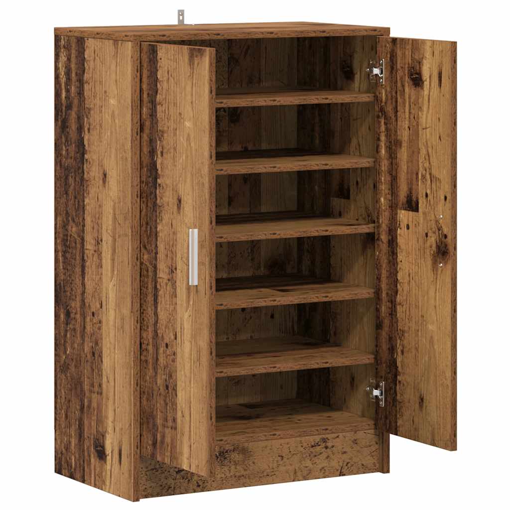 Armoire à chaussures vieux bois 60x35x92 cm bois d'ingénierie - XIOS