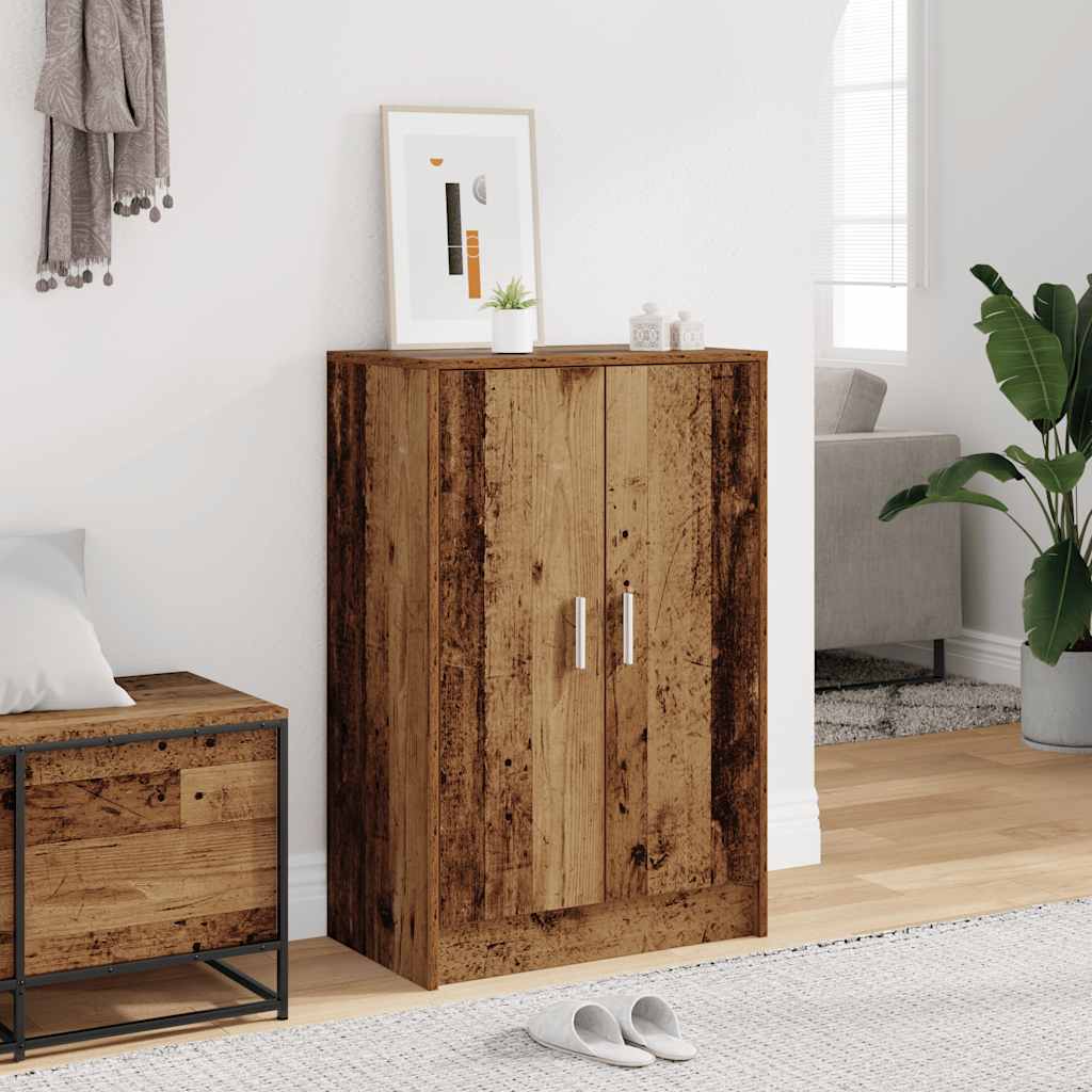 Armoire à chaussures vieux bois 60x35x92 cm bois d'ingénierie - XIOS