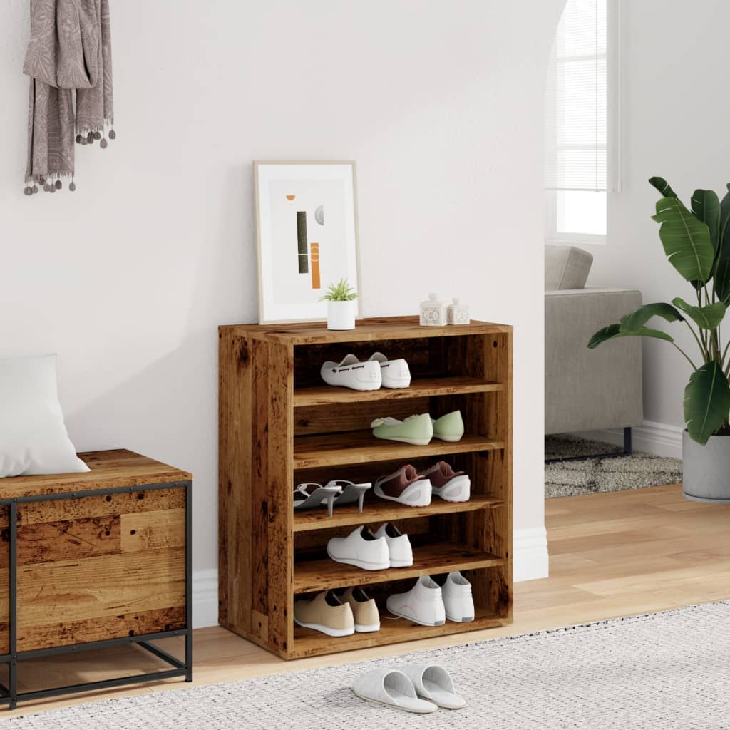 Armoire à chaussures vieux bois 60x35x70 cm bois d'ingénierie - XIOS
