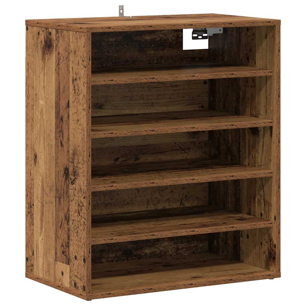 Armoire à chaussures vieux bois 60x35x70 cm bois d'ingénierie - XIOS
