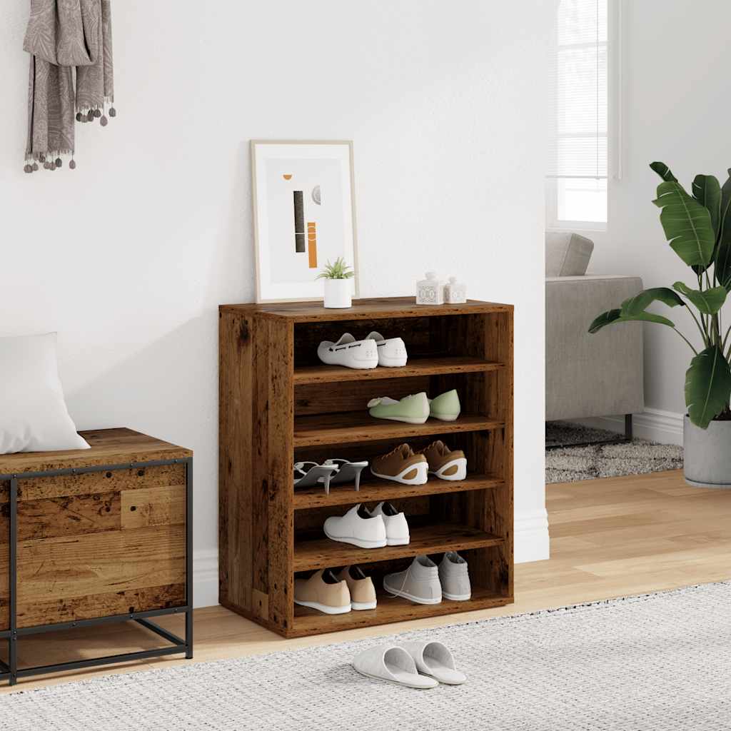 Armoire à chaussures vieux bois 60x35x70 cm bois d'ingénierie - XIOS