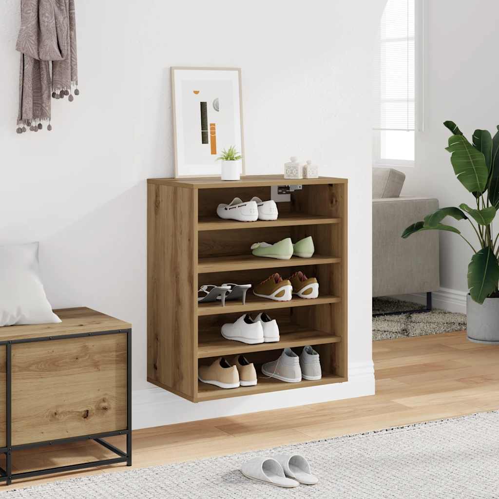 Armoire à chaussures chêne artisanal bois d'ingénierie - XIOS