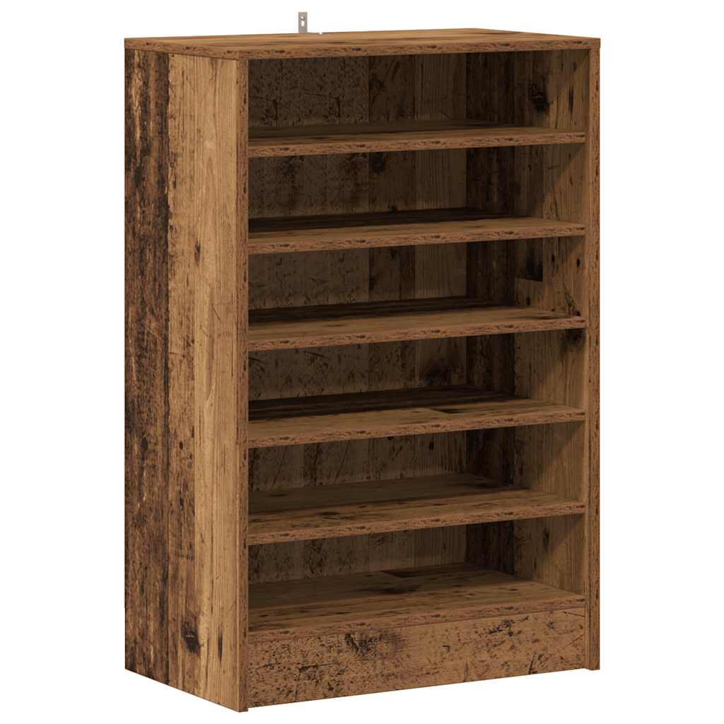 Armoire à chaussures vieux bois 60x35x92 cm bois d'ingénierie - XIOS