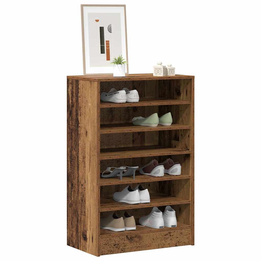 Armoire à chaussures vieux bois 60x35x92 cm bois d'ingénierie - XIOS