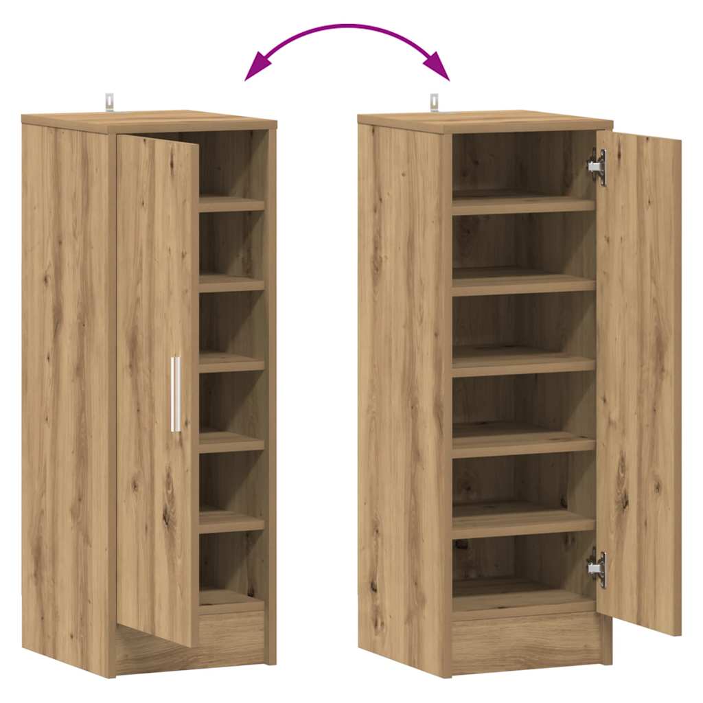 Armoire à chaussures vieux bois 32x35x92 cm bois d'ingénierie - XIOS