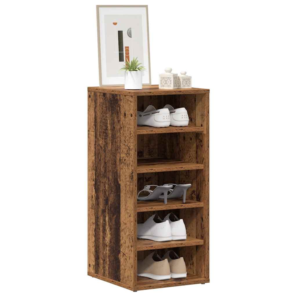 Armoire à chaussures vieux bois 32x35x70 cm bois d'ingénierie - XIOS