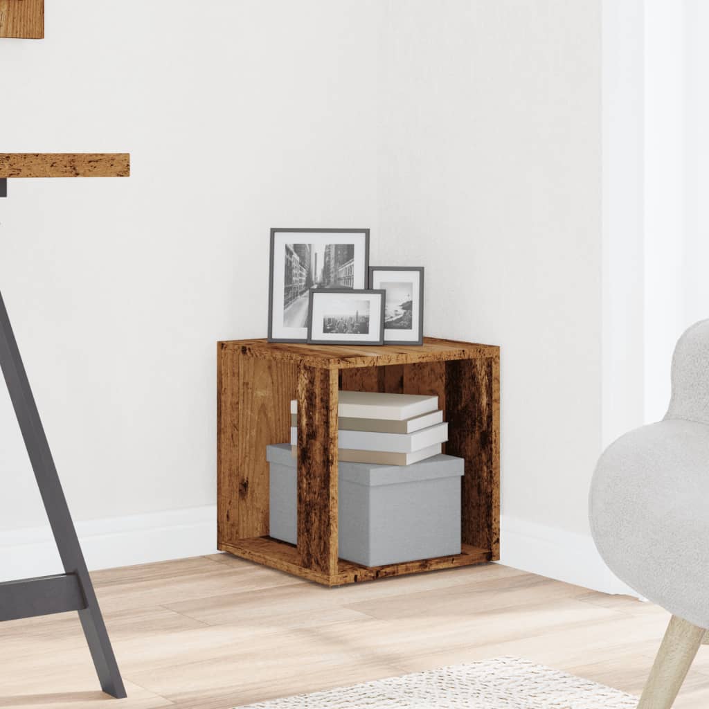 Table d'appoint vieux bois 33x33x34 cm bois d'ingénierie - XIOS