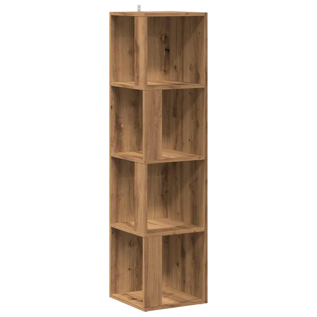 Armoire d'angle chêne artisanal 33x33x132 cm bois d'ingénierie