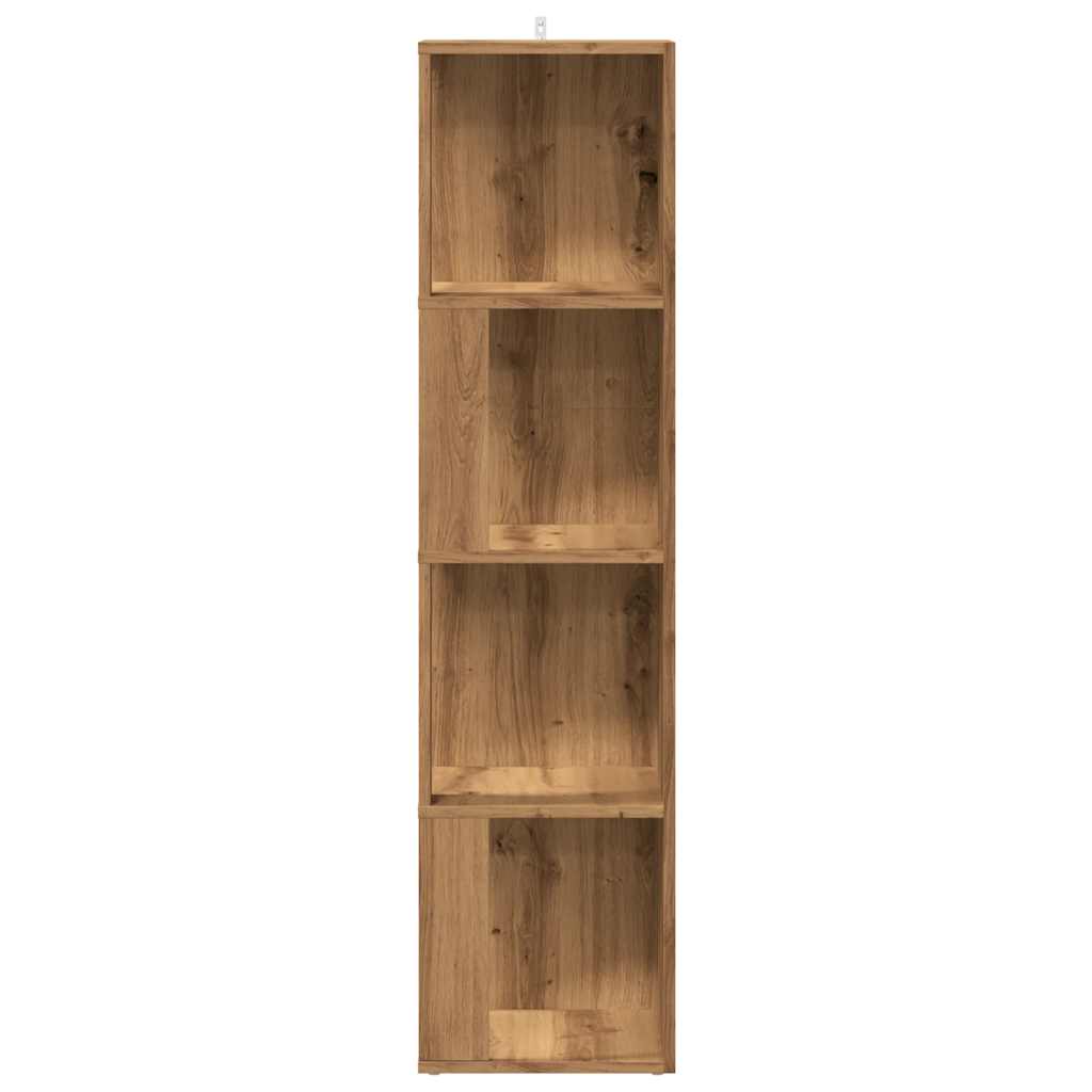 Armoire d'angle chêne artisanal 33x33x132 cm bois d'ingénierie