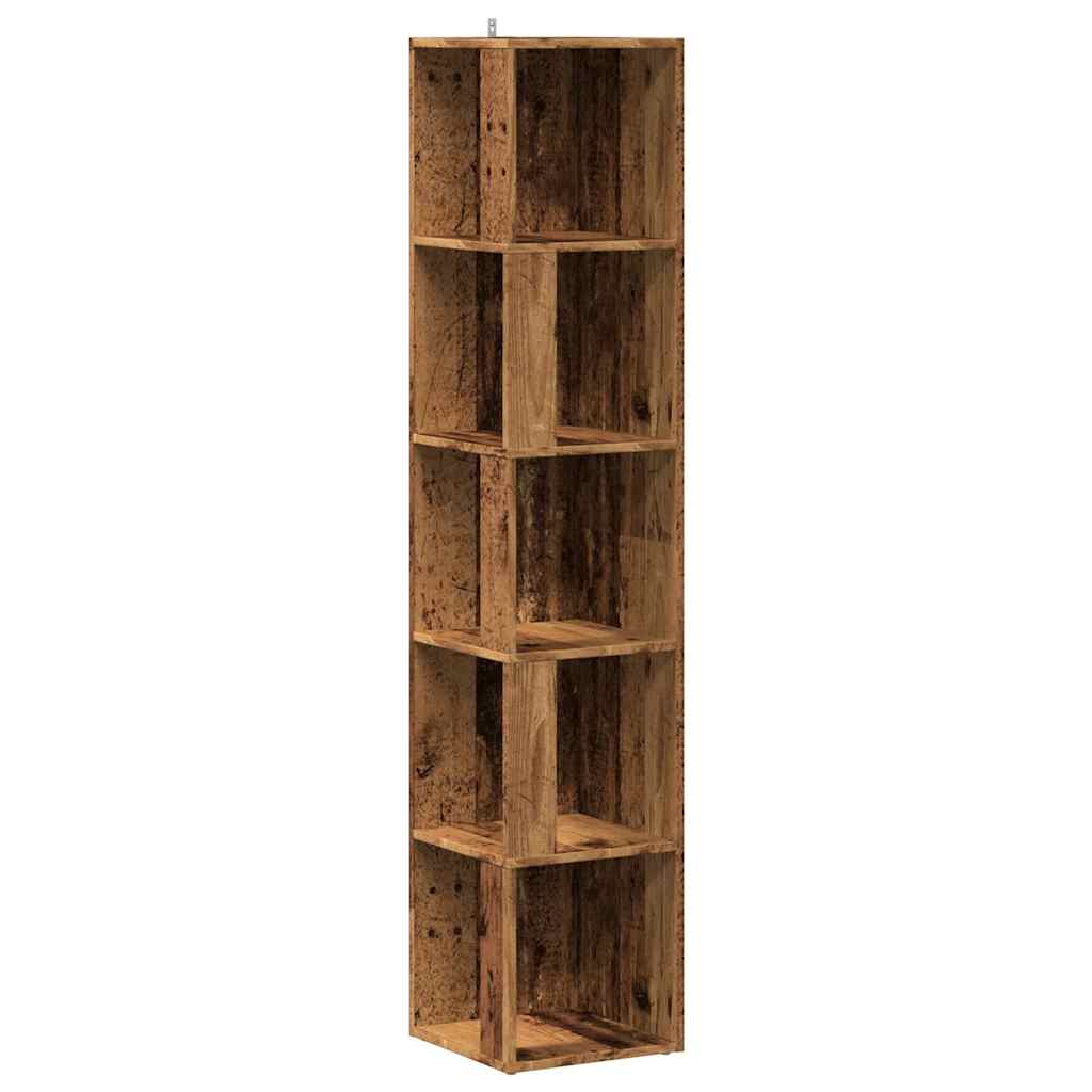 Armoire d'angle vieux bois 33x33x165 cm bois d'ingénierie
