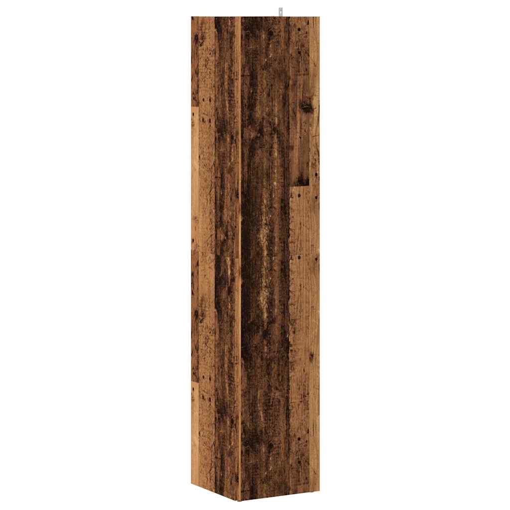 Armoire d'angle vieux bois 33x33x165 cm bois d'ingénierie