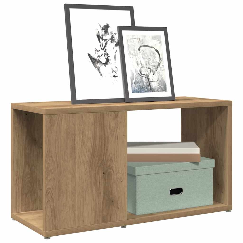 Meuble TV chêne artisanal 60x24x32 cm bois d'ingénierie - XIOS