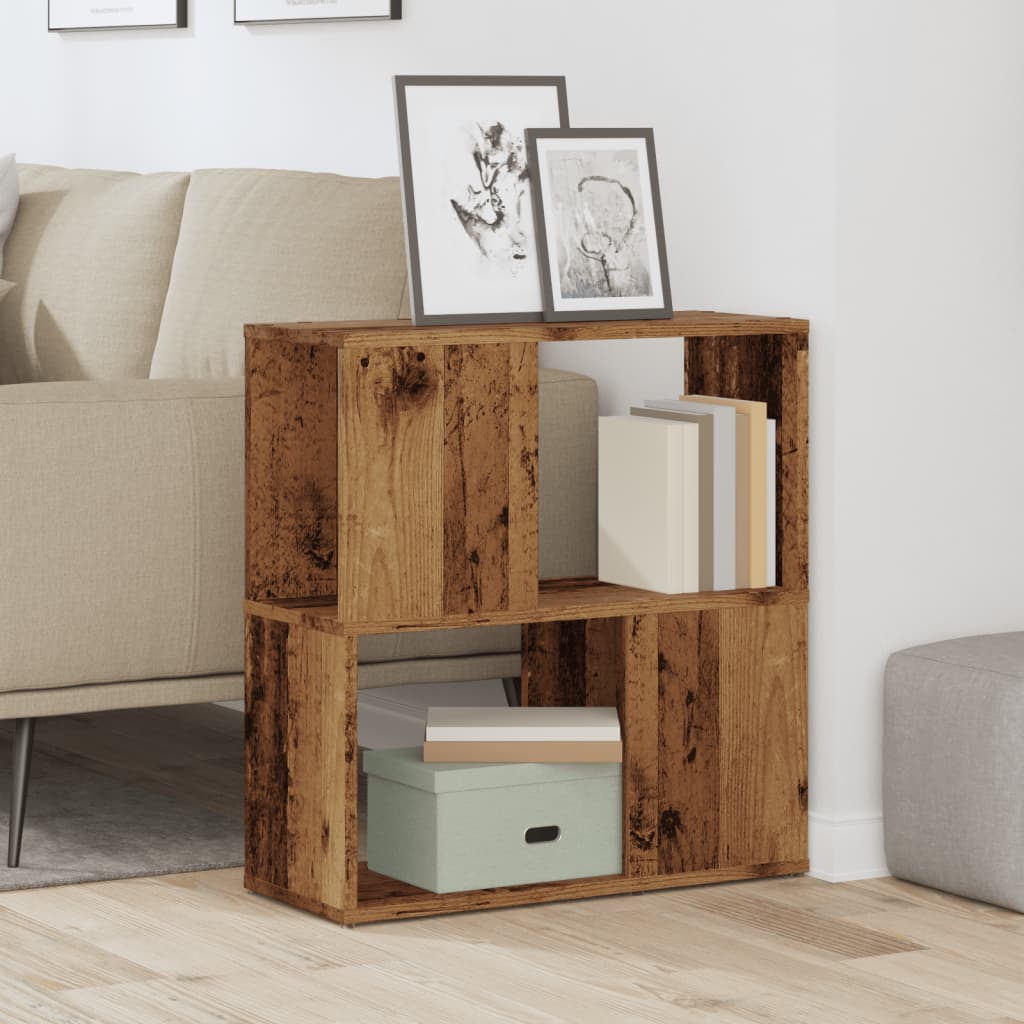 Bibliothèque vieux bois 60x24x63 cm bois d'ingénierie - XIOS
