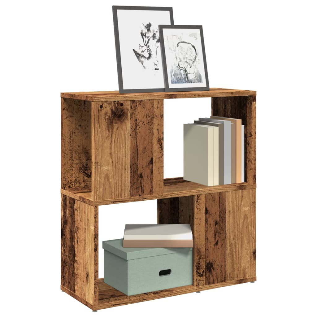 Bibliothèque vieux bois 60x24x63 cm bois d'ingénierie - XIOS