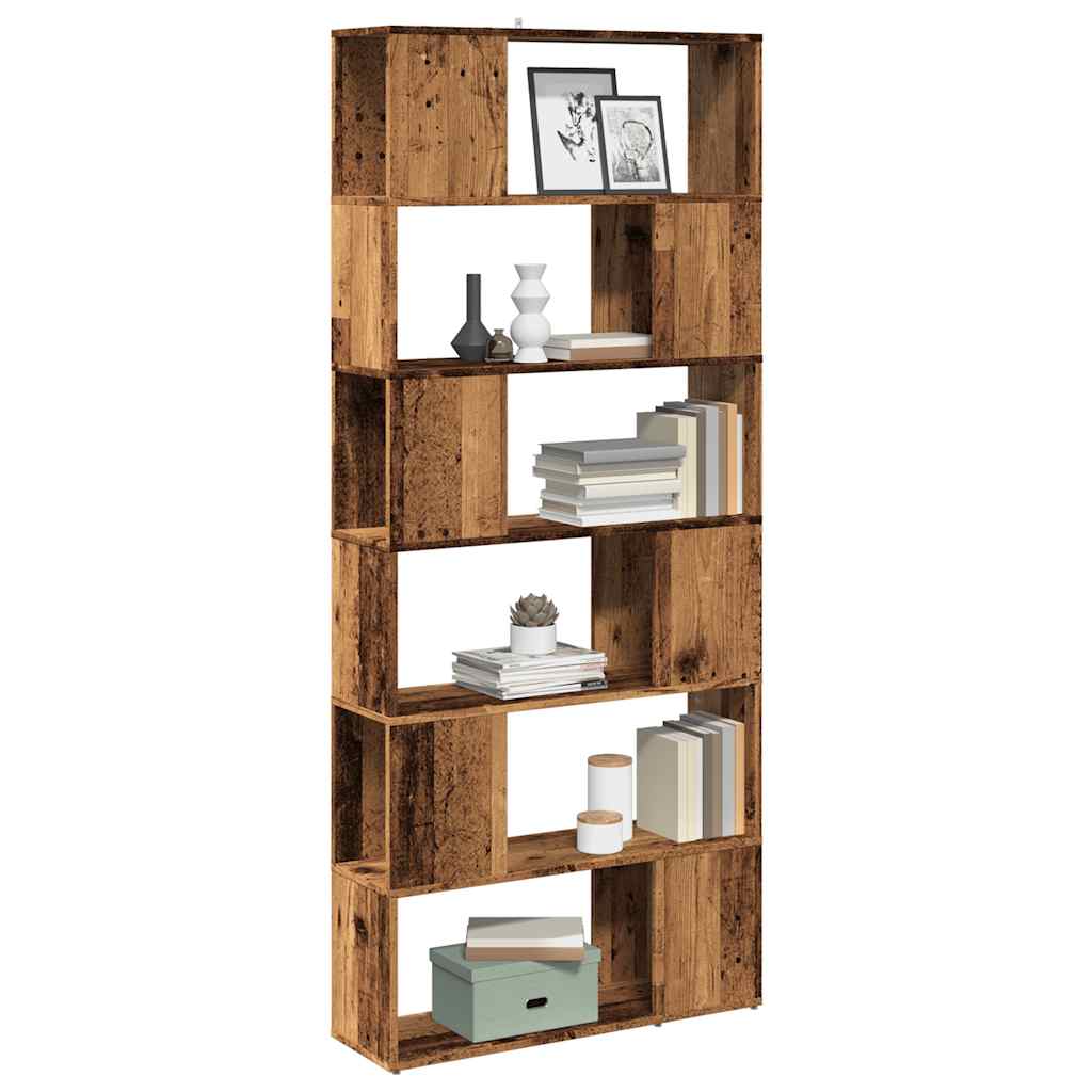 Bibliothèque/Séparateur de pièce vieux bois 80x24x186 cm - XIOS