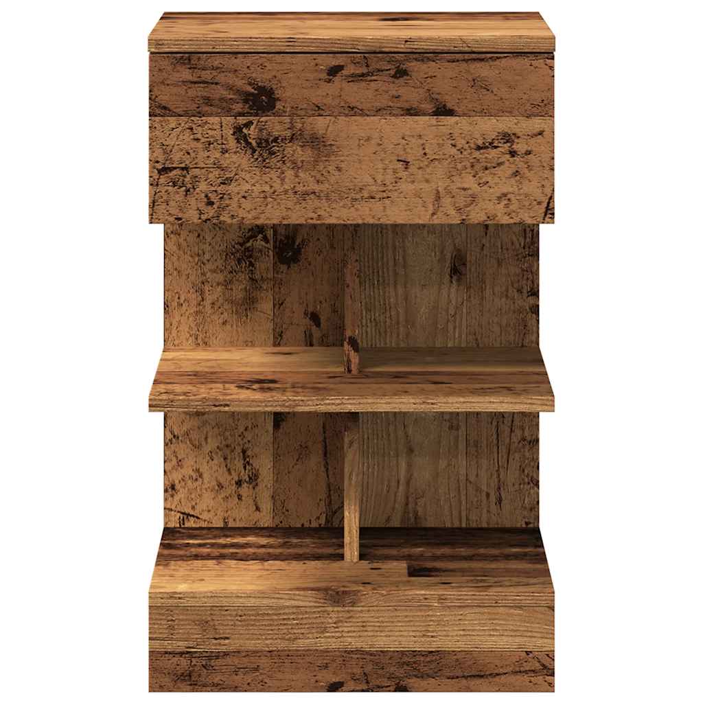 Tables de chevet 2 pcs vieux bois 40x35x65 cm bois d’ingénierie - XIOS