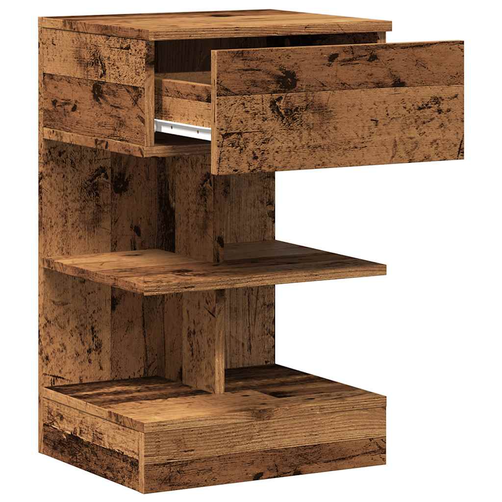 Tables de chevet 2 pcs vieux bois 40x35x65 cm bois d’ingénierie - XIOS