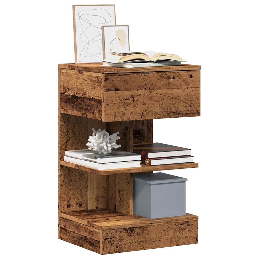 Tables de chevet 2 pcs vieux bois 40x35x65 cm bois d’ingénierie - XIOS