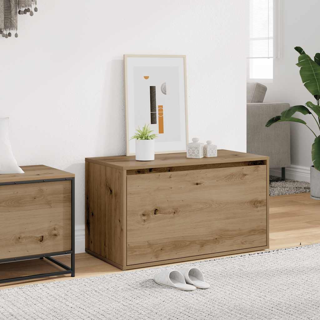 Banc d'entrée 80x40x45 cm chêne artisanal bois d'ingénierie - XIOS