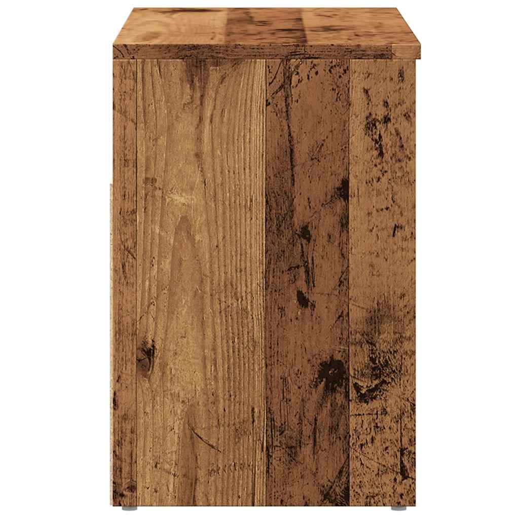 Banc à chaussures vieux bois 60x30x45 cm bois d'ingénierie - XIOS
