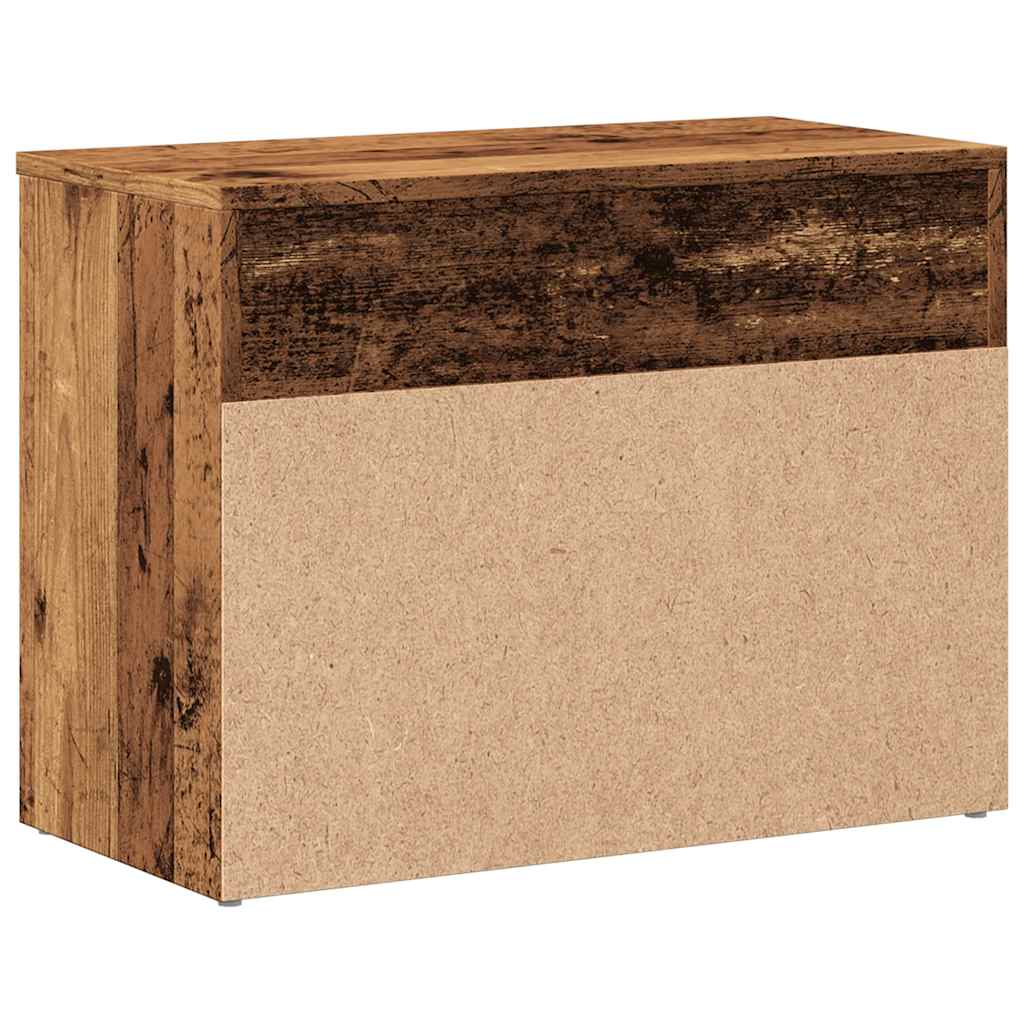 Banc à chaussures vieux bois 60x30x45 cm bois d'ingénierie - XIOS